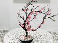 How to make artificial Cherry Blossom Tree using satin cloth and tree twig