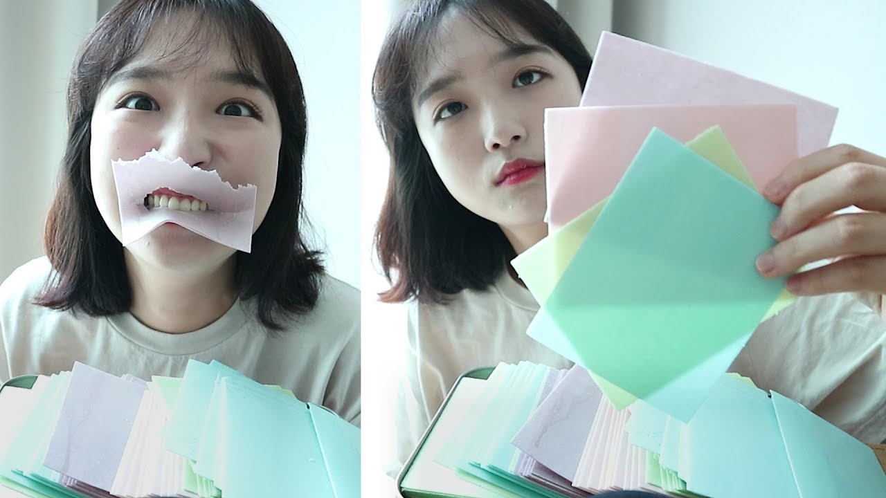 알록달록 색종이 노토킹 리얼사운드 먹방 📚🔶🔷 _ 홍사운드님의 선물