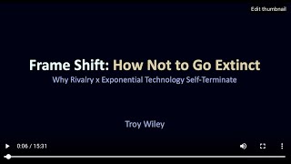 Frame Shift: How Not to Go Extinct - Why Rivalry × Exponential Technology Self-Terminates