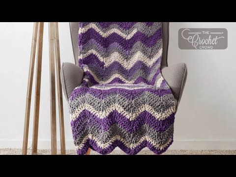 Bernat Blanket Stripes Crochet Chevron Blanket - Repeat Crafter Me