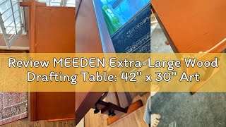 Review MEEDEN Extra-Large Wood Drafting Table: 42" x 30" Artist Drawing Desk - Height Adjustable Art