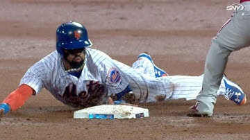 PHI@NYM: Reyes beats throw, steals second base