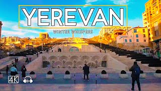 Walking Tour in Yerevan, Armenia, Winter Whispers, November 22, 2023, 40K 60 fps