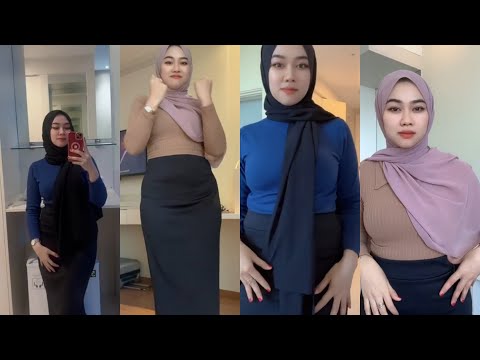 TIKTOK JILBAB CANTIK ROK SPAN KETAT LICIN BANGET TOGE BODY SEMOK HOT