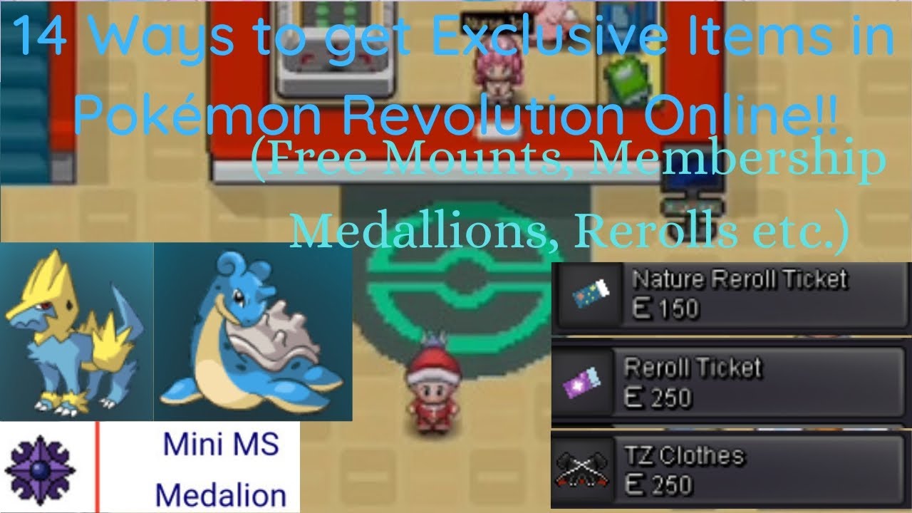 14 Ways to get Exclusive Items in Pokémon Revolution Online! (Mounts, Membership and MUCH MORE