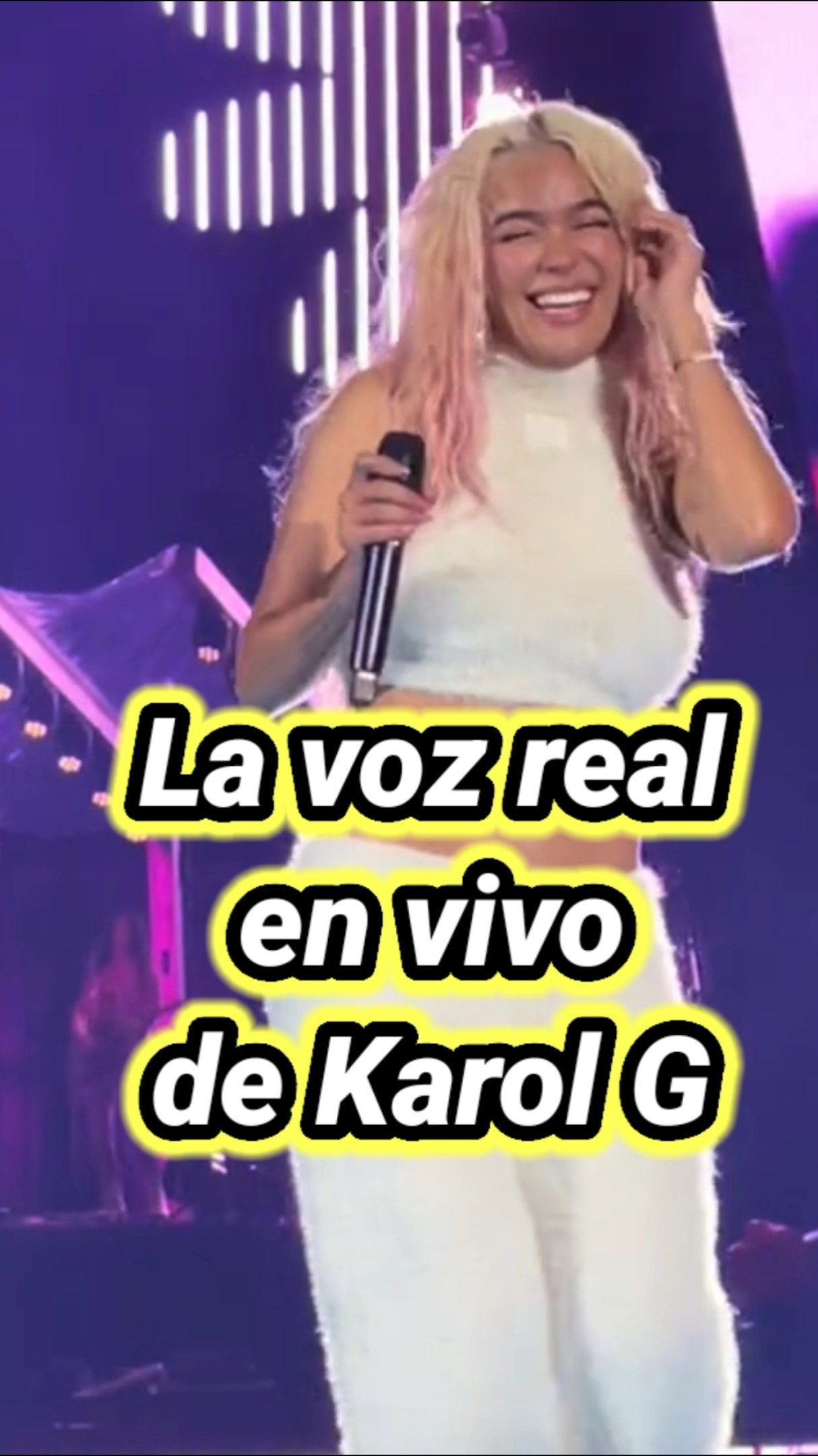 La voz real en vivo de Karol G. #karolg