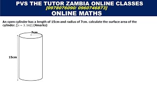 ECZ: Surface are of an open cylinder. O level Mathematics