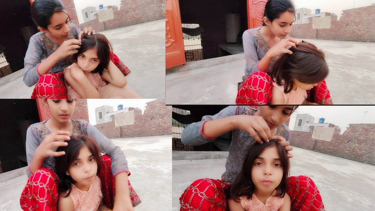 Another part 🤔 of Little village girl short beautiful hair checking by samavia