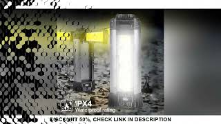 Folding 30W Xhp50 Cob Led Camping Emergency Flashlight & Tripod 6000Ma 4000Ma Usb-C Work Light 270