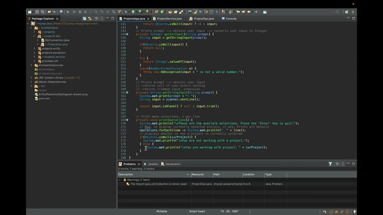 Promineo Tech: Week 10 Coding Assigment - Java Menu-Driven Application ...