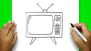 How To Draw A Television Easy And Very Simple Simple Drawing Tv Drawing Television Drawing