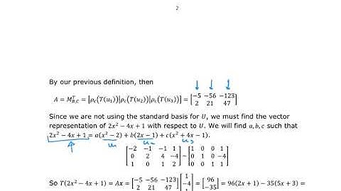 MATH118 - Matrix Representation of a Linear Transformation