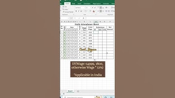 Daily Attendance Sheet In Excel sheet 🖥️🖱️🖨️#computer#exceltutorial#excelshortcuts