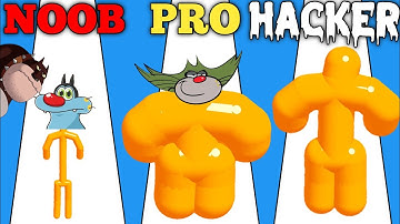 NOOB VS PRO VS HACKER| Playing Tall Man Run With Oggy Jack And Bob Funny Video