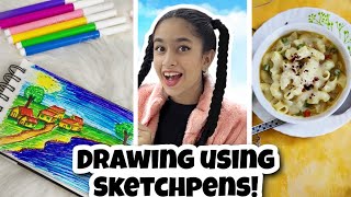 Mini Vlog 109  Drawing with Sketch Pens!!! | Riya's Amazing World