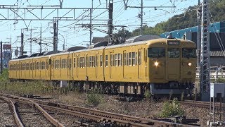 【4K】JR山陽本線　普通列車115系電車　ｵｶD-12編成+ｵｶD-24編成