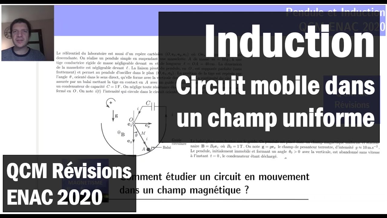 Circuit en mouvement dans un champ magnétique - Induction (QCM ENAC 2020)