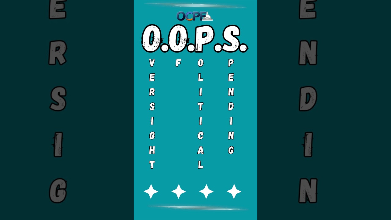 O.O.P.S. - Oversight Of Political Spending #shorts #mapoli #elections #politics #legaleducation