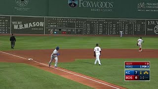 KC@BOS: Perez skies out to left, drives in Bonifacio