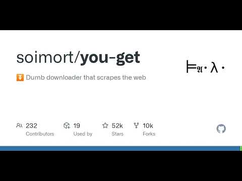 GitHub - soimort/you-get: :arrow_double_down: Dumb downloader that ...