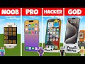 Minecraft WORKING IPHONE 15 PRO MAX : NOOB vs PRO vs HACKER vs GOD BUILDING / Animation