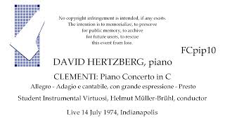 Clementi Piano Concerto In C David Hertzberg Piano Live 1974