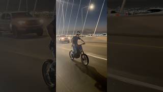 Who’s going to buy my shirts? @moxysupply.co on TikTok and Instagram #surron #wheelie #bridge