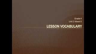 Lesson Vocabulary U2W5 Grade 4
