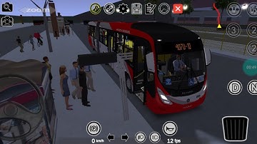 Proton bus simulator no Android map Aricanduva linha 407U-10 Marcopolo Viale BRT dirigindo a noite