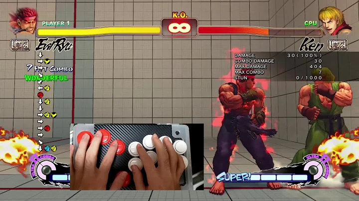 【Evil Ryu】The latter part of Daigo's 25-hits combo with hitbox 【USF4】