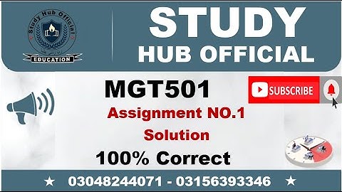 MGT501 Assignment 1 Solution Fall 2022 MGT501 Assignment 1 solution 2022 MGT501 assig1 solution fa22