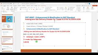 SAP ABAP(BADI) : Enhancement & Modification to SAP Standard## Delivery Header  VL01N/VL02N/VL03N)
