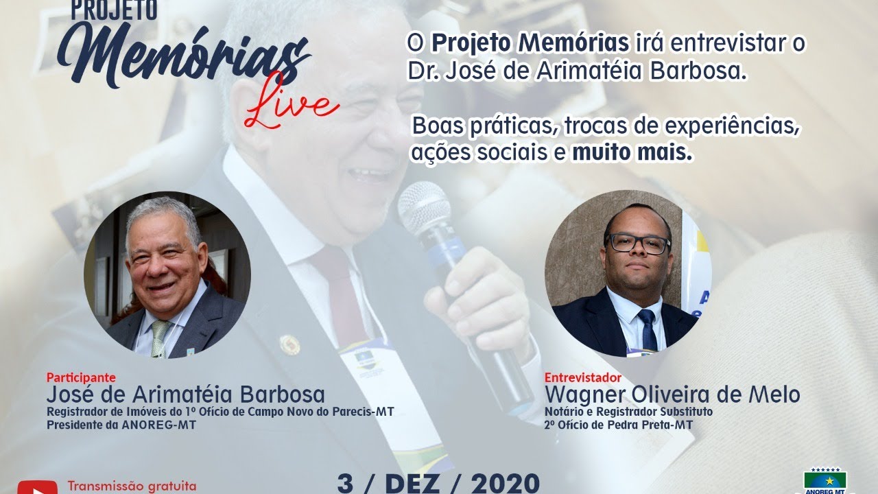 Live Memórias: Entrevista Dr. José de Arimatéia Barbosa - YouTube
