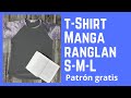 T-shirt manga ranglan para caballero - Patrón - Escalado -  corte y confección paso a paso