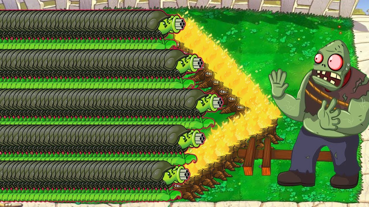 99 Gatling Pea vs 999 Gargantuar Hack - Plants vs Zombies Hack - YouTube
