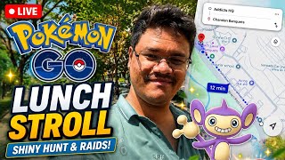 🍽️ Lunch Stroll LIVE | Pokémon GO Shiny Hunt, Raids &amp; City Exploration 🎮