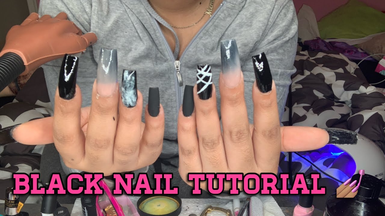 🖤HOW TO BLACK ACRYLIC NAIL OMBRE TUTORIAL USING MIA SECRET! YouTube