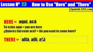 Class 23. Adverbs Here and There in Spanish