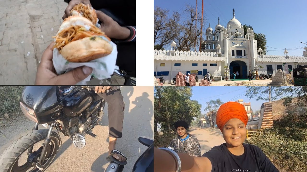 Pannu da motorcycle krab hogya🥹talhan sahib darshan kro🙏🏻||pendu boy 