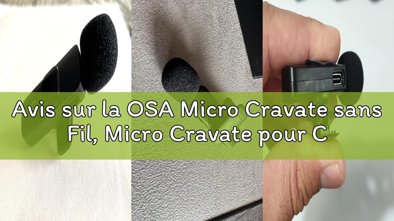OSA Mini microphone cravate sans fil pour appareil photo et ordinateur, temps de travail jusqu'à 9 heures, avec réduction du bruit graduée, convient pour Tiktok