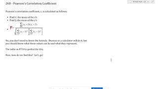 26B - Pearson's Correlation Coefficient