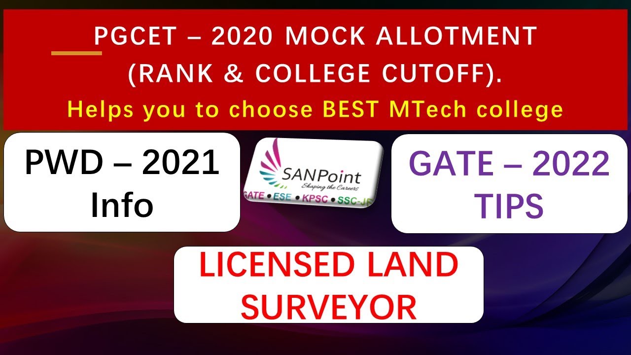 PGCET (RANK & COLLEGE CUTOFF). PWD | GATE TIPS | Civil Engg | PWD | SSC ...