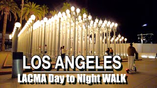 LACMA Walking Early Evening to Night Tour | 5k 60 | Natural Sounds