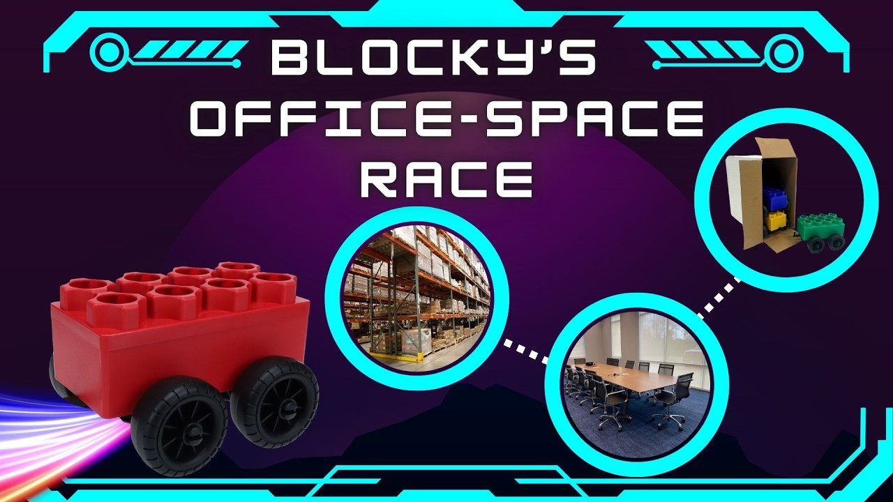 🚗💨 Blocky's Epic Speedrun: Biggo Block on Wheels Racing Through a Busy Warehouse and Office! 😱