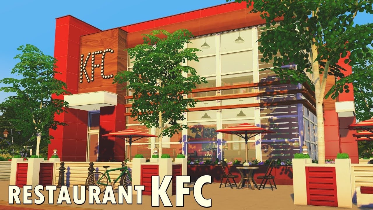 TRENDY RESTAURANT KFC | House Building | THE SIMS 4 | NO CC (STOP