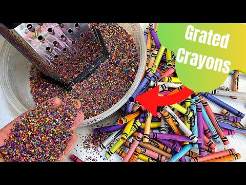 I Grated Wax Crayons to make a MELTED CRAYON Table
