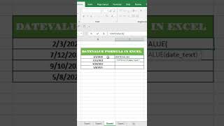 📅 Convert Text to Date Using DATEVALUE Formula in Excel | Excel Tips #shorts