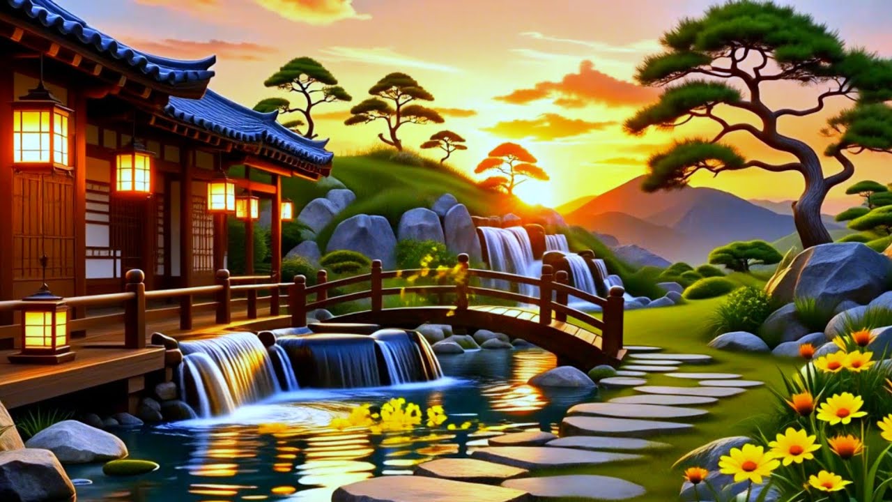 Relaxing Piano Music Bamboo Water Fountain, Sleep Music,Relaxing Music,Meditation Music, Water Sound