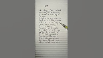 Thumbnail of taylor swift 22 lyrics #taylorswift #lyrics