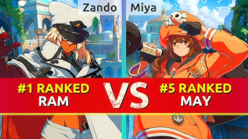 GGST ▰ Zando (#1 Ranked Ramlethal) vs Miya (#5 Ranked May). High Level Gameplay